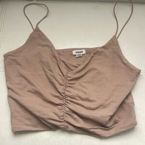 Garage ruched bungee tank top. Spaghetti straps.